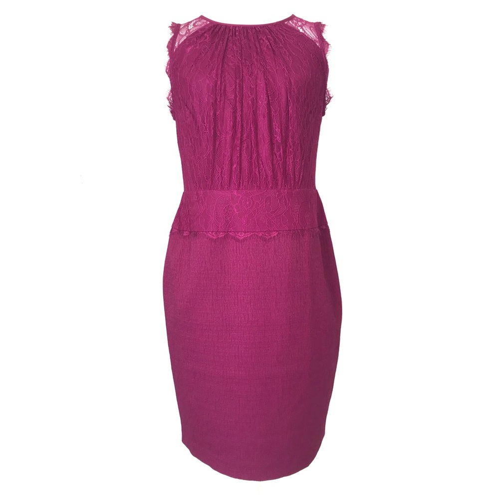 ADRIANNA PAPPELL HOT PINK LACE DRESS